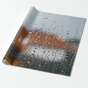 Papel De Presente Vidro com gotas de chuva