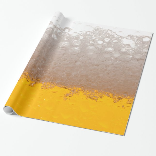 Papel De Presente Vidro da cerveja com cabeça (Desenrolado)