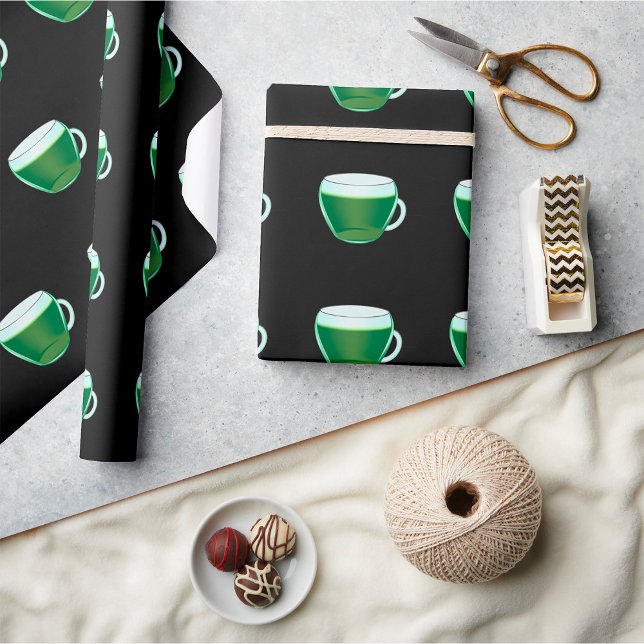 Papel De Presente Vidro de Chá Verde Matcha (Criador carregado)