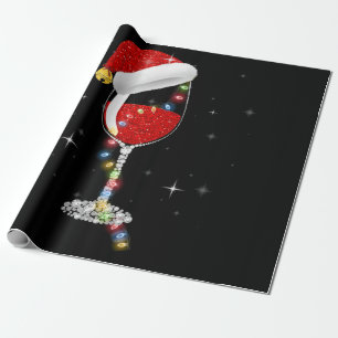 Papel De Presente Vidro de vinho tinto Papai Noel Vinho de Natal Pij