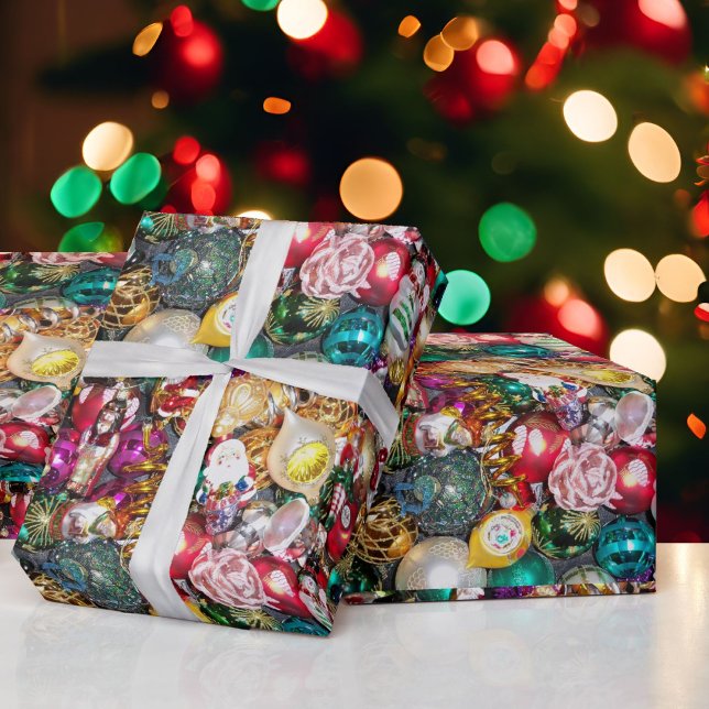 Papel De Presente Vidro Decorações das Árvores de Natal Presente Col (Criador carregado)