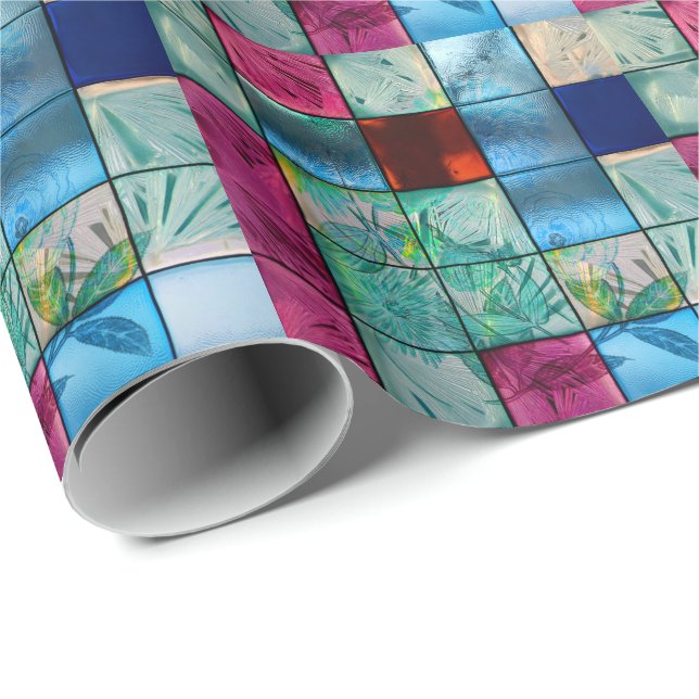 Papel De Presente Vidro Múltiplo - Zinnia Cheio (Ponta do rolo)