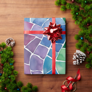 Papel De Presente Vidro Pintado Arco-íris Aquarela