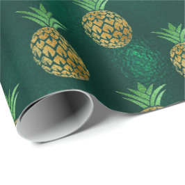 Papel De Presente Vidro verde profundo fruta de ananás tropical