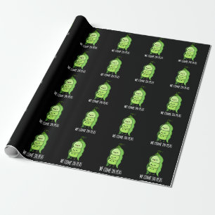 Papel De Presente Viemos Em Ervilhas Engraçadas Pea Pun Dark BG