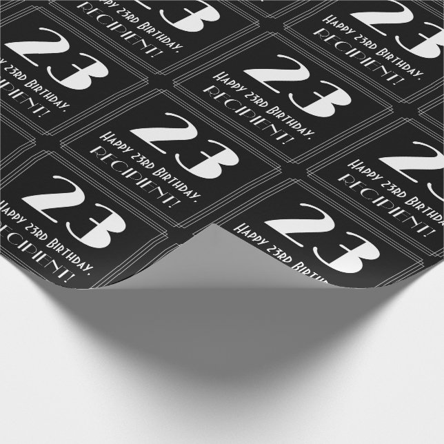 Papel De Presente Vigésimo terceiro aniversário - Art Deco Inspirou  (Ponta)