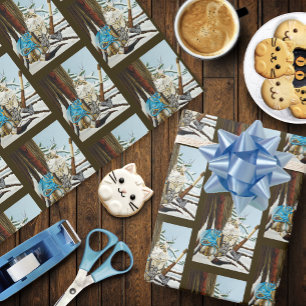 Papel De Presente Viking Cat Blue Dragon