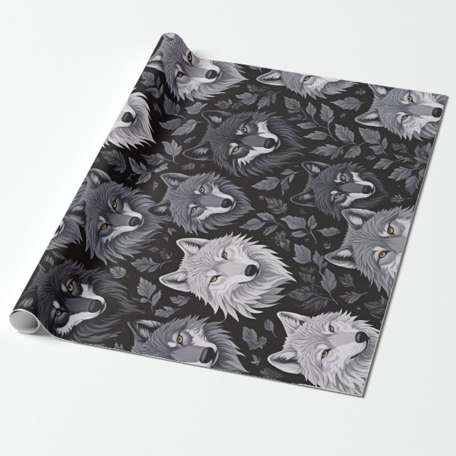 Papel De Presente Viking Wolf Wrapping Paper (Desenrolado)