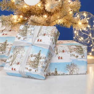 Papel De Presente Vila de Contos de Natal Antigos