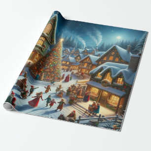 Papel De Presente Vila de Natal