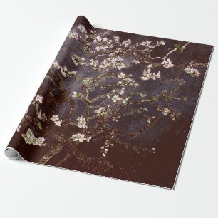 Papel De Presente Vincent Van Gogh Almond Blossomo Chocolate Slate