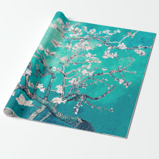Papel De Presente Vincent Van Gogh Almond Blossoms Turquoise