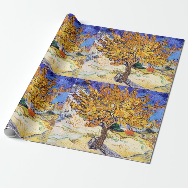 Papel De Presente Vincent Van Gogh Árvore de Amora Arte Fina (Desenrolado)