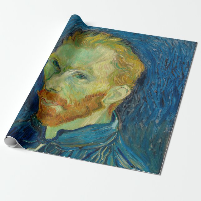 Papel De Presente Vincent Van Gogh autorretrato com Paleta de Arte (Desenrolado)