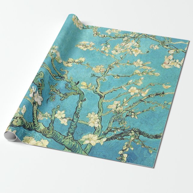 Papel De Presente Vincent van Gogh Blossomong Almond Tree (Desenrolado)