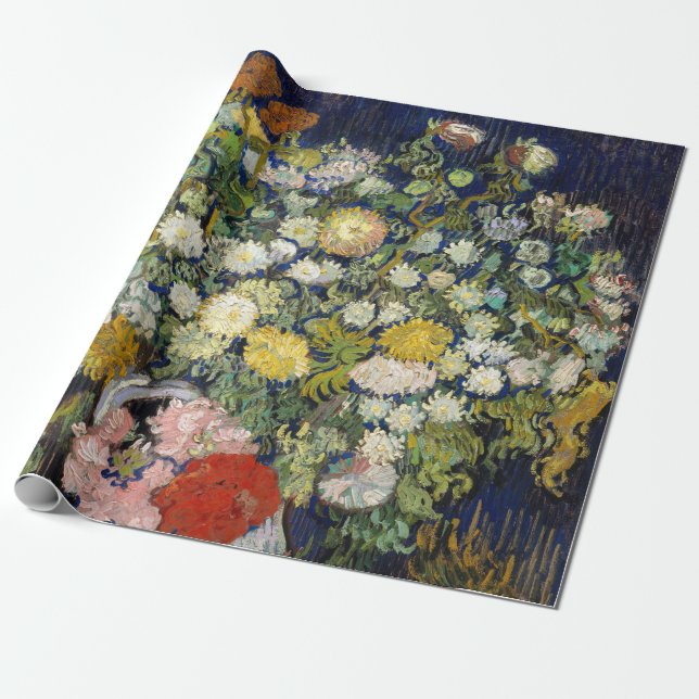 Papel De Presente Vincent van Gogh - Buquê de Flores em um Vaso (Desenrolado)