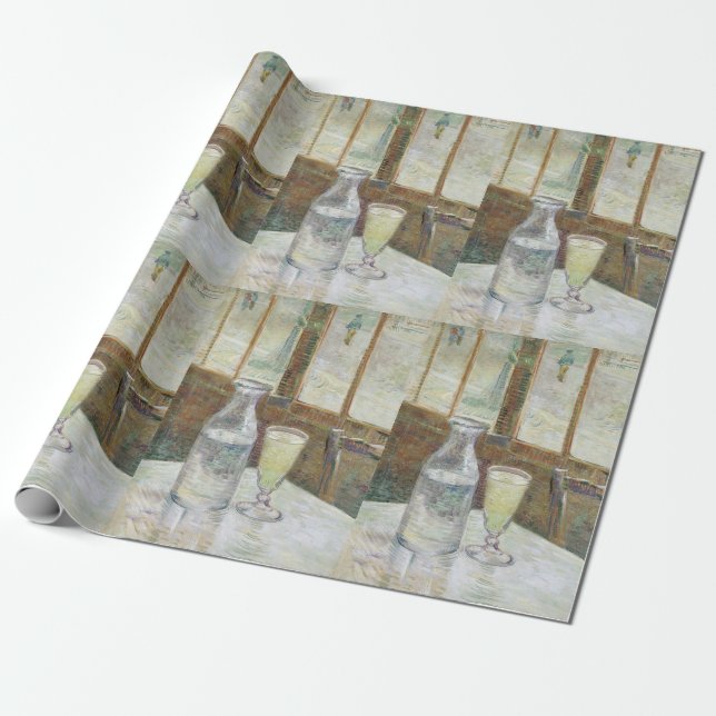 Papel De Presente Vincent Van Gogh Café Mesa com Absinthe (Desenrolado)