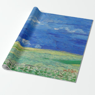 Papel De Presente Vincent van Gogh - Campos de trigo sob nuvens de t