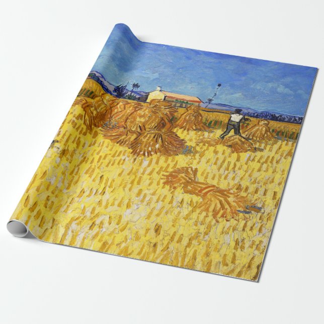 Papel De Presente Vincent van Gogh - Colheita na Provença (Desenrolado)