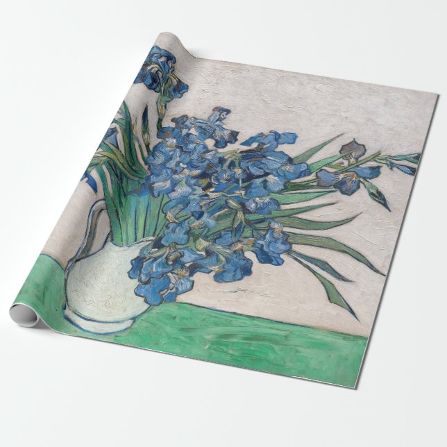 Papel De Presente Vincent van Gogh - Íris (Desenrolado)