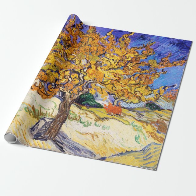 Papel De Presente Vincent Van Gogh Mulberry Tree Fine Art (Desenrolado)