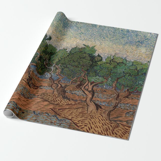 Papel De Presente Vincent van Gogh - Olival (Desenrolado)