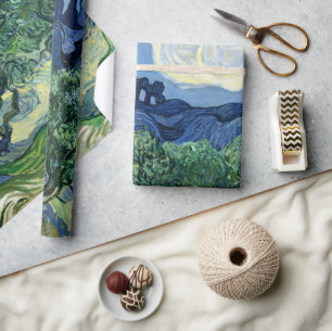 Papel De Presente Vincent Van Gogh Oliveiras Paisagem Montanhosa