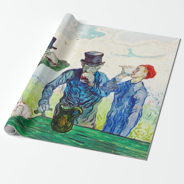 Papel De Presente Vincent Van Gogh Os Bebedores Arte Fina (Desenrolado)