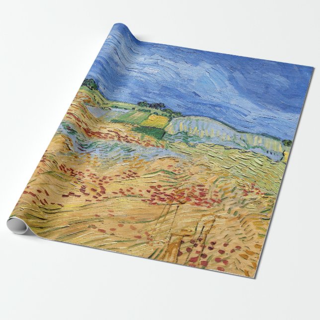 Papel De Presente Vincent van Gogh - Os campos / planície em Auvers (Desenrolado)