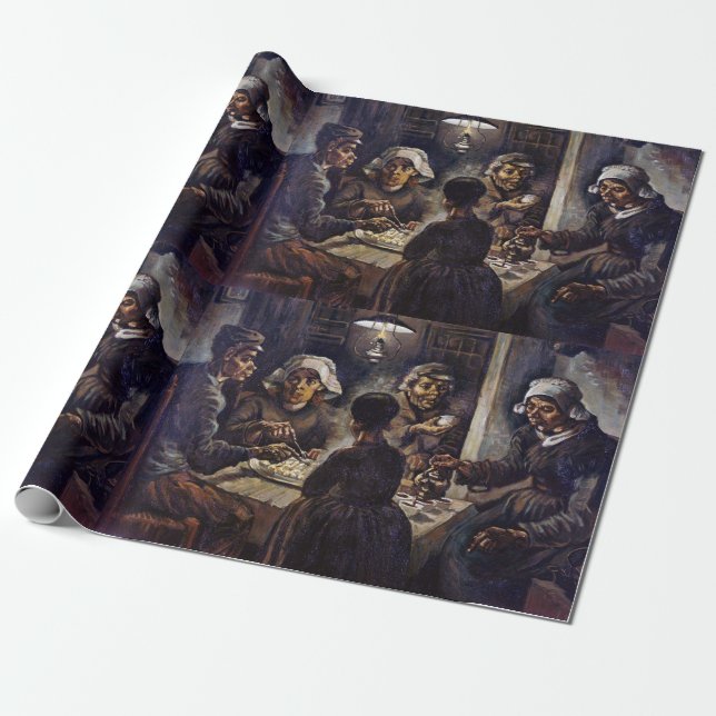 Papel De Presente Vincent Van Gogh Os Comedores de Batata Arte Fino (Desenrolado)