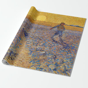Papel De Presente Vincent van Gogh - Semeador com Sol Poente