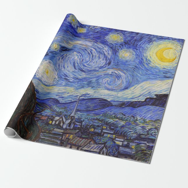 Papel De Presente Vincent van Gogh, “ Starry night ” (Desenrolado)