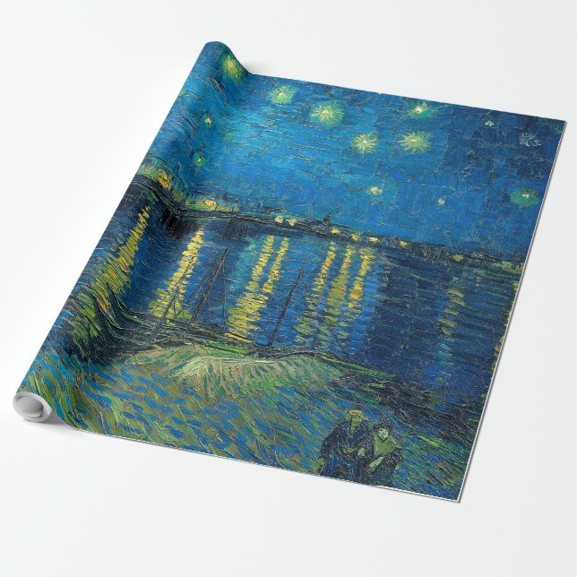 Papel De Presente Vincent Van Gogh Starry Night Over the Rhone (Desenrolado)