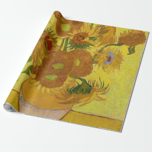 Papel De Presente Vincent van Gogh - Vaso com Quinze Girassóis