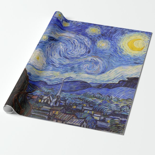Papel De Presente Vincent Willem van Gogh , “ Starry Night ” (Desenrolado)