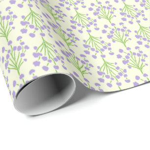 Papel De Presente Vinhas Botânicas Macias Lavanda Macia Elegante