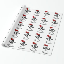 Papel De Presente Vinhetas de Lacrosse Natal