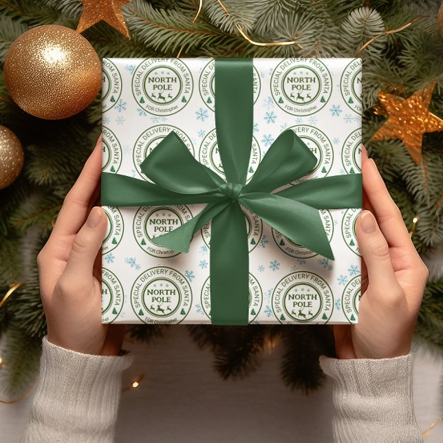 Papel De Presente vinhetas de papais noeis do polo norte (Criador carregado)