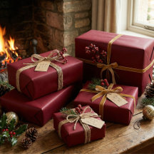 Vinho Clássico Elegante Burgundy Molho De Presente