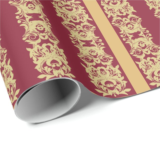 Papel De Presente Vinho Dourado (Ponta do rolo)