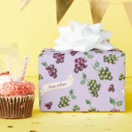 Papel De Presente Vinho Elegante Personalizado Vinho Aquarela Person