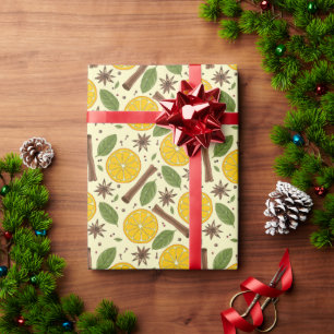 Papel De Presente Vinho encharcado de Natal amarelo claro
