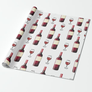 Papel De Presente Vinho tinto e Vidro