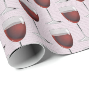 Papel De Presente Vinho Vermelho A Rosa