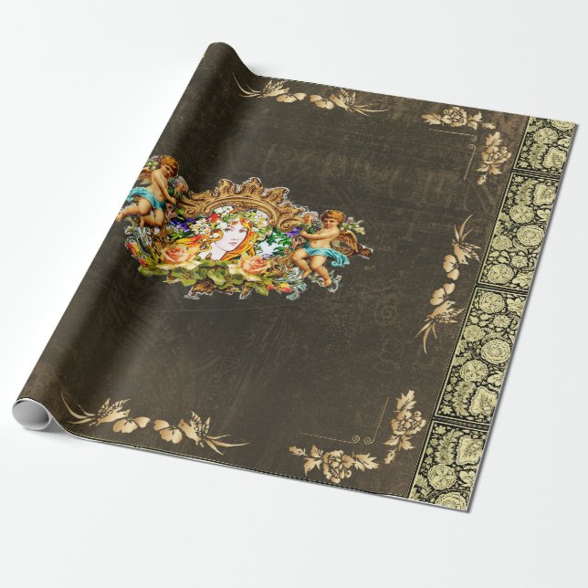 Papel De Presente Vintage 114 (Desenrolado)