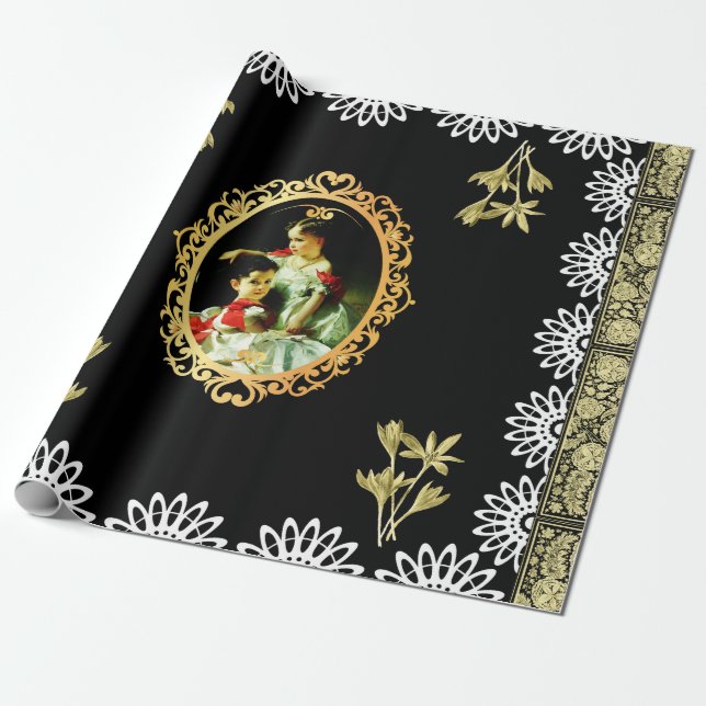 Papel De Presente Vintage 115 (Desenrolado)