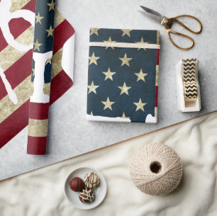 Papel De Presente Vintage 1776 American Flag Patriotic