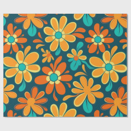 Papel De Presente Vintage 70s Estilo de Hippie Retroativo Boho de En