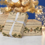 Papel De Presente Vintage A Babe Nascer em Bethlehem Christmas Carol<br><div class="desc">Belo papel de embrulho de Natal com velas de Natal,  cone de Pine e sinos de Natal na efemera "A Babe Is Nascer in Bethlehem",  roteiro de natal impressão. O seu presente vai ficar muito alegre debaixo da árvore. Ideal para amantes de vintage.</div>