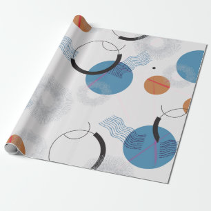 Papel De Presente vintage abstrato geométrico e molas de pincel